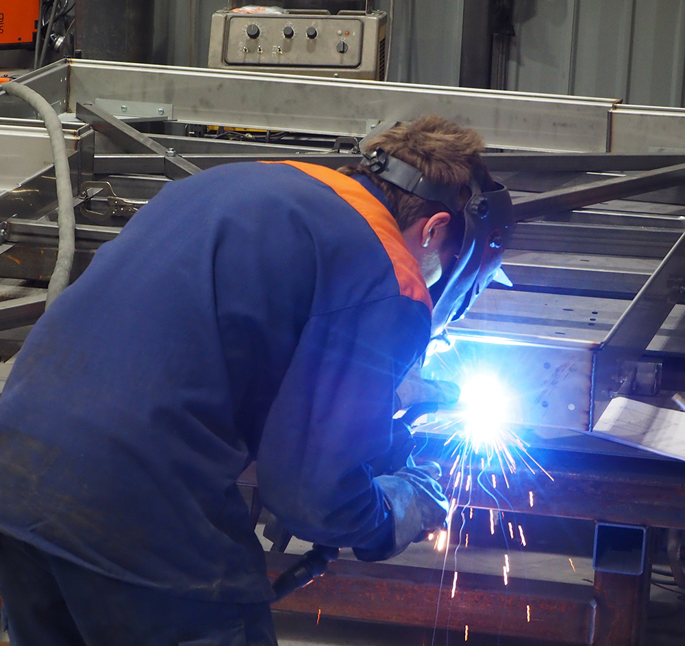 Hermann's worker welding metal structures