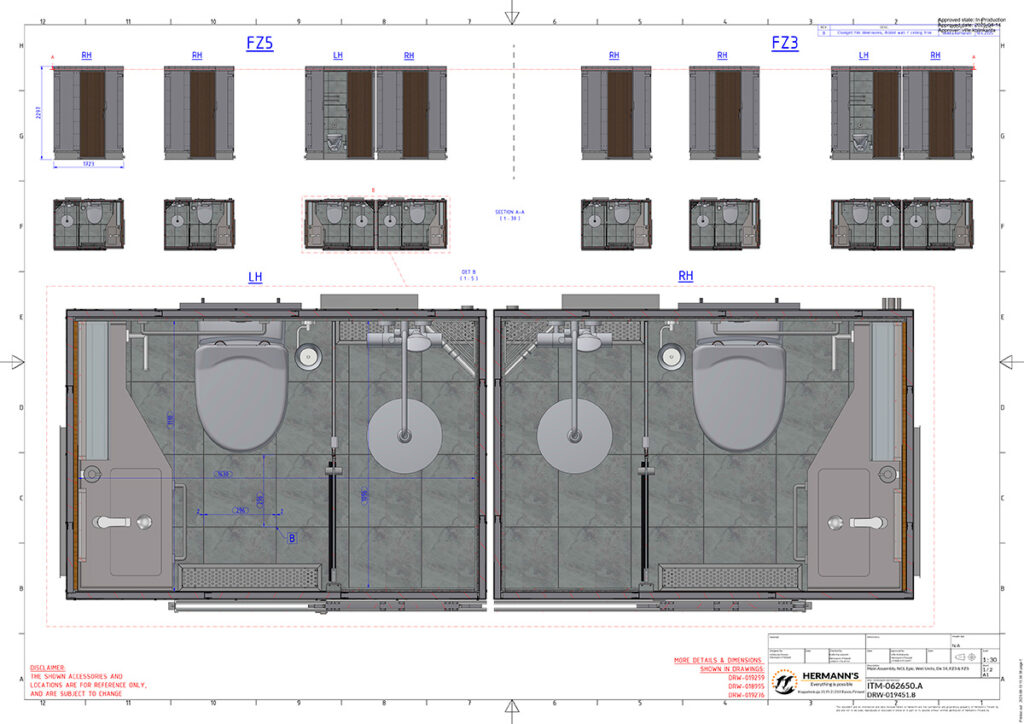 Technical images of wet unit modules